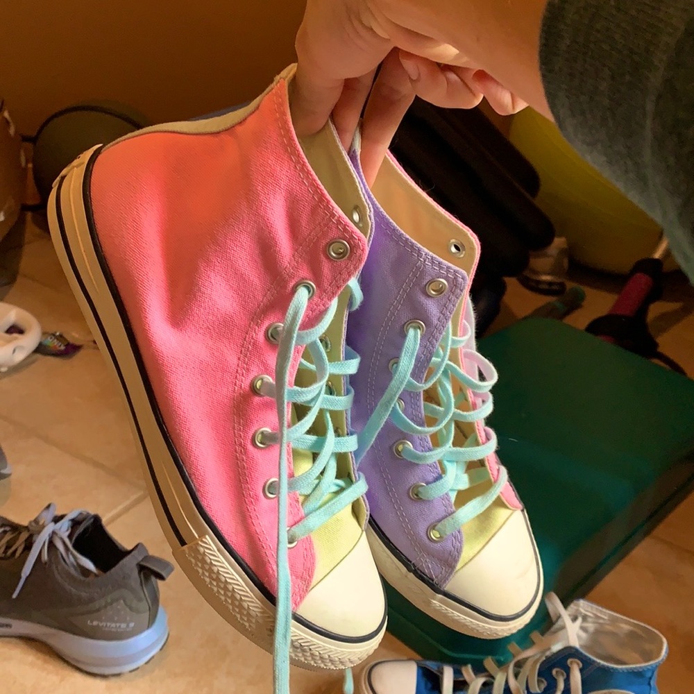 Multicolored Pastel Converse High Tops